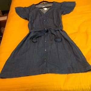 Short Sleeve Chambray Dress